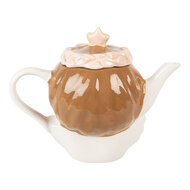 Clayre &amp; Eef | Theepot Beige Roze 21x12x16 cm / 650 ml | 6CETE0184