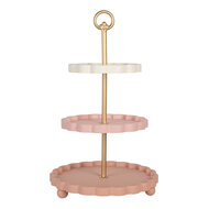 Clayre &amp; Eef | Etag&egrave;re Roze Wit &oslash; 30x50 cm | 6H2458
