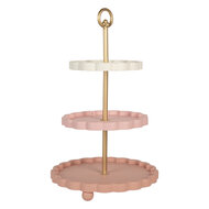 Clayre &amp; Eef | Etag&egrave;re Roze Wit &oslash; 30x50 cm | 6H2458
