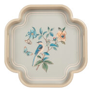 Clayre &amp; Eef | Decoratief Dienblad set van 2 Beige Roze 30x30x5 / 24x24x5 cm | 6H2461