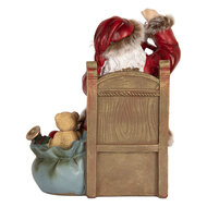 Clayre &amp; Eef | Kerstdecoratie Kerstman Rood Wit 16x13x19 cm | 6PR5749