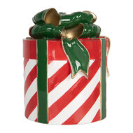 Clayre &amp; Eef | Decoratie Cadeautje Rood Groen &oslash; 16x21 cm | 6PR5765