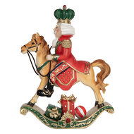 Clayre &amp; Eef | Kerstdecoratie Notenkraker Bruin Rood 24x8x31 cm | 6PR5768