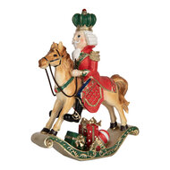Clayre &amp; Eef | Kerstdecoratie Notenkraker Bruin Rood 24x8x31 cm | 6PR5768