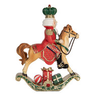 Clayre &amp; Eef | Kerstdecoratie Notenkraker Bruin Rood 24x8x31 cm | 6PR5768