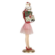 Clayre &amp; Eef | Decoratie Vrouw Roze Wit 10x10x36 cm | 6PR5769