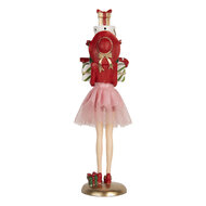 Clayre &amp; Eef | Decoratie Vrouw Roze Wit 10x10x36 cm | 6PR5769
