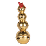 Clayre &amp; Eef | Decoratie opgestapelde Bellen Goudkleurig Rood 20x20x54 cm | 6PR5771