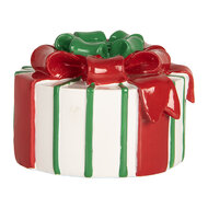 Clayre &amp; Eef | Kandelaar Wit Rood 12x11x7 cm | 6PR5774