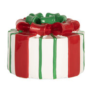 Clayre &amp; Eef | Kandelaar Wit Rood 12x11x7 cm | 6PR5774