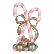 Clayre &amp; Eef | Decoratie zuurstok Roze Goudkleurig 19x14x30 cm | 6PR5775