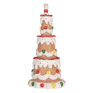 Clayre &amp; Eef | Decoratie taart Bruin Wit &oslash; 10x22 cm | 6PR5779