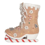 Clayre &amp; Eef | Decoratie Schaatsen Bruin Wit 19x14x20 cm | 6PR5780