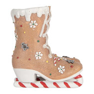 Clayre &amp; Eef | Decoratie Schaatsen Bruin Wit 19x14x20 cm | 6PR5780