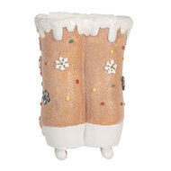Clayre &amp; Eef | Decoratie Schaatsen Bruin Wit 19x14x20 cm | 6PR5780