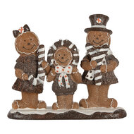 Clayre &amp; Eef | Decoratie peperkoekpoppen Bruin Wit 20x7x17 cm | 6PR5855