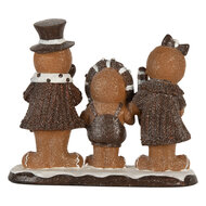 Clayre &amp; Eef | Decoratie peperkoekpoppen Bruin Wit 20x7x17 cm | 6PR5855