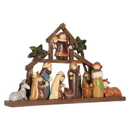 Clayre &amp; Eef | Kerstdecoratie Kerstgroep Bruin Rood 32x5x20 cm | 6PR5895