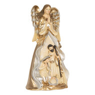 Clayre &amp; Eef | Kerstdecoratie Kerstgroep Beige Wit 16x13x31 cm | 6PR5897