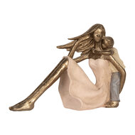 Clayre &amp; Eef | Decoratie Moeder met Kind Goudkleurig Roze 23x9x16 cm | 6PR5900