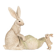 Clayre &amp; Eef | Decoratie Konijnen met schaal Beige 29x14x26 cm | 6PR5905