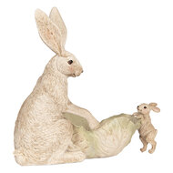 Clayre &amp; Eef | Decoratie Konijnen met schaal Beige 29x14x26 cm | 6PR5905