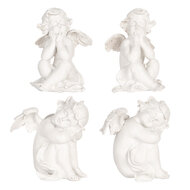 Clayre &amp; Eef | Decoratie Engelen (set 4) Wit 16x14x19 cm | 6PR5914