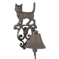 Clayre &amp; Eef | Ouderwetse Deurbel Gietijzer Bruin 14x14x24 cm | 6Y5757
