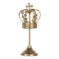 Clayre &amp; Eef | Decoratie Kroon Goudkleurig &oslash; 12x30 cm | 6Y5957