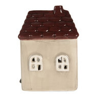 Clayre &amp; Eef | Decoratie Huisje met LED Beige Rood 7x6x10 cm | 6CE2269