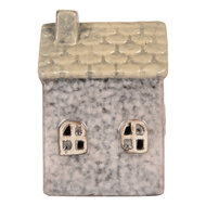Clayre &amp; Eef | Decoratie Huisje met LED Grijs Beige 6x6x10 cm | 6CE2275