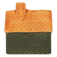 Clayre &amp; Eef | Decoratie Huisje met LED Groen Oranje 8x5x8 cm | 6CE2282