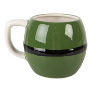 Clayre &amp; Eef | Mok Groen Zwart 14x11x9 cm / 450 ml | 6CEMU0217