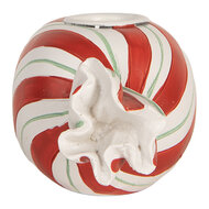 Clayre &amp; Eef | Kandelaar Rood Wit 14x7x6 cm | 6PR5778R