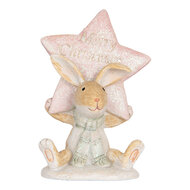 Clayre &amp; Eef | Decoratie Konijn Bruin Roze 8x5x11 cm | 6PR5884