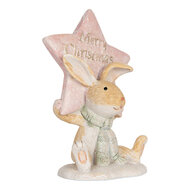 Clayre &amp; Eef | Decoratie Konijn Bruin Roze 8x5x11 cm | 6PR5884