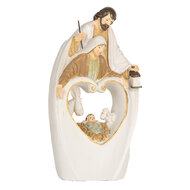 Clayre &amp; Eef | Kerstdecoratie Kerstgroep Beige Bruin 12x6x22 cm | 6PR5892
