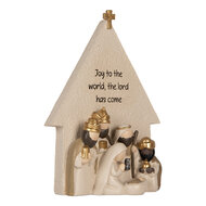 Clayre &amp; Eef | Kerstdecoratie Kerstgroep Beige Goudkleurig 16x6x21 cm | 6PR5904