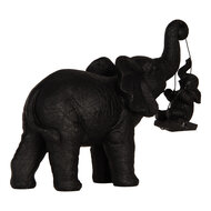 Clayre & Eef | Decoratie Olifanten Zwart 20x8x18 cm | 6PR5910