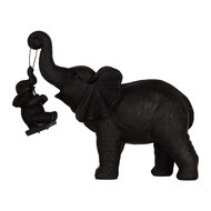 Clayre & Eef | Decoratie Olifanten Zwart 20x8x18 cm | 6PR5910