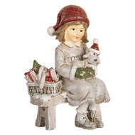 Clayre &amp; Eef | Decoratie Kind Grijs Rood 7x5x10 cm | 6PR5916