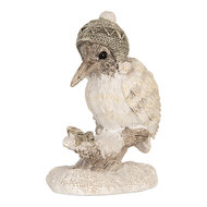 Clayre & Eef | Decoratie Vogel Beige Wit 7x6x8 cm | 6PR5926
