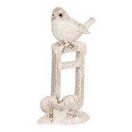 Clayre &amp; Eef | Decoratie Vogel Beige Wit 8x4x13 cm | 6PR5927