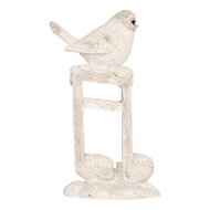 Clayre &amp; Eef | Decoratie Vogel Beige Wit 8x4x13 cm | 6PR5927