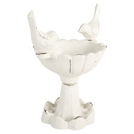 Clayre &amp; Eef | Vogelbad Wit 14x10x15 cm | 6Y5741