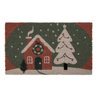 Clayre &amp; Eef | Deurmat Binnen Rood groen 75x45x1 cm | MC278