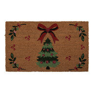 Clayre &amp; Eef | Deurmat Binnen Bruin Groen 75x45x1 cm | TCHMC
