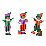 Dekoratief | Pietje staand m/cadeautje/zak, resina, 13x6x18cm, set van 3 stuks | A255069
