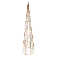 Clayre &amp; Eef | Decoratie kegel met LED (set van 3) Goudkleurig &oslash; 20x80/16x60/11x40 cm / 7xAA | 50828