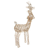 Clayre &amp; Eef | Kerstdecoratie Rendier met LED Goudkleurig 63x17x106 / 3xAA | 66310